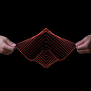Square Wave Coral Red Kinetic Toy Sculpture