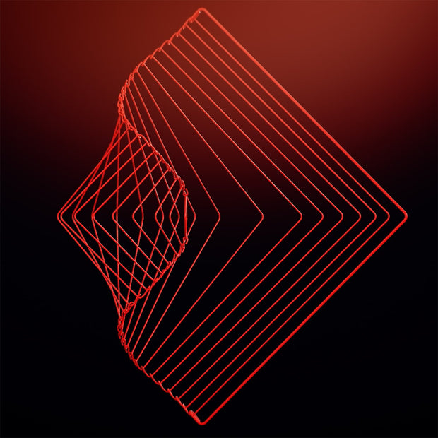 Square Wave wind spinner Coral Red by Kinetrika